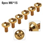 New Listing6pcs Alloy Bolts Truss Torx Head Screws M6x15mm For Motorcycle Gold