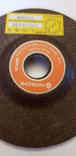 Lot of 2 Hitachi 4 inch Reinforced Resinoid Offset Grinding Wheel, Made in Japan - Picture 2 of 7