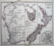 1884 NOUVELLE ZELANDE Auckland W. AUSTRALIE TASMANIE Van Dieman * Steiler Orig DÉTAIL