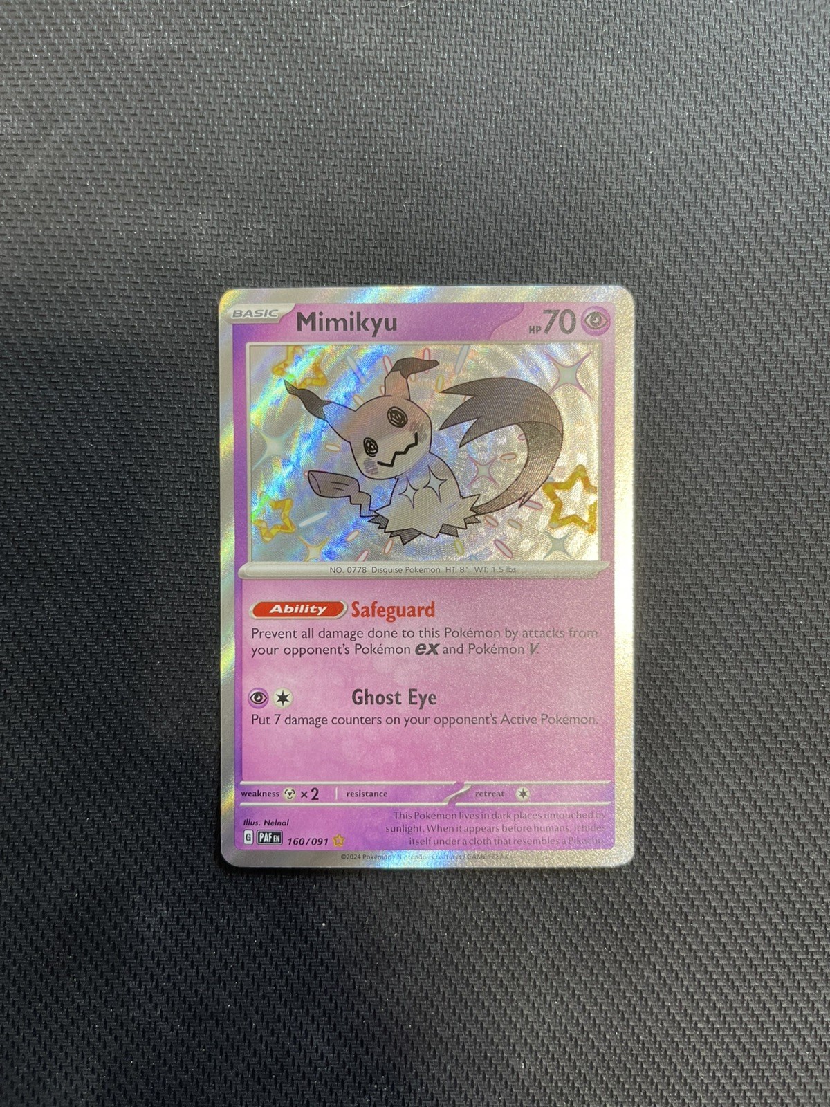 Mimikyu Holo Shiny Rare SV: Paldean Fates 160/091 NM