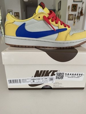 Nike Air Jordan 1 Travis Scott Canary Yellow Size 6M