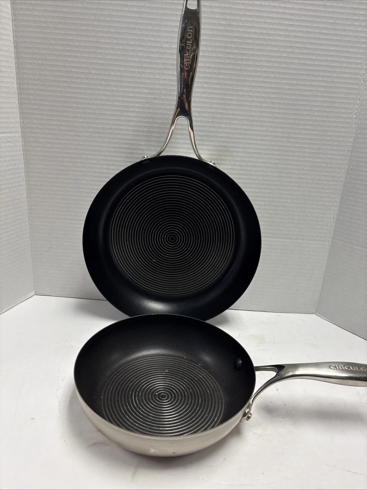 CIRCULON 2 SKILLETS 8" & 10" Hi-Low Non-Stick Hard Anodized Saute Fry Pans Set 2
