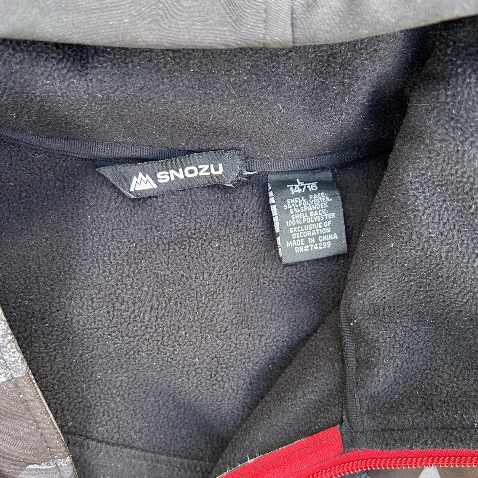 Snozu Boys Fleece Lined Jacket/Zip Up/Raincoat Size Large 14-16 Black Red - Image 4 of 4