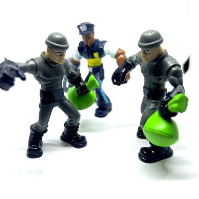 Hasbro Police Action Figure Lot 3 Toy Figures Cop Criminal Play Set