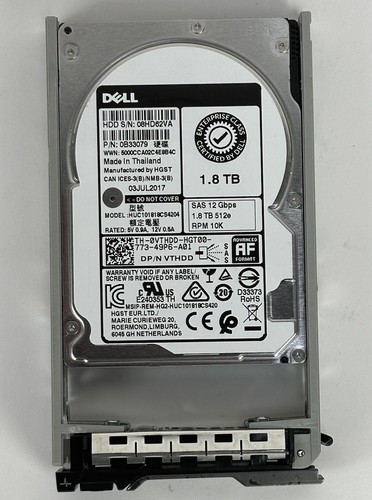 Dell 1,8TB 10K RPM SAS 12Gbps HDD 2,5 SFF Festplatte mit 13G Tray HDD - Bild 5 von 5