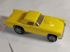 Hot Wheels 1957 Ford Thunderbird coupe Yellow Perfect. 7 spoke chrome wheels