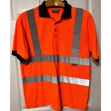 Supertouch Hi Vis Orange Reflective Work Polo Shirt Mens XL Safety 39384 Orange