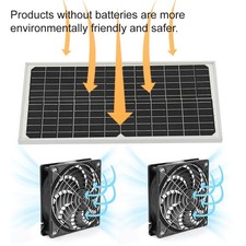Solar Powered Exhaust Fans with 25W Solar Panel  2PCS High-Speed Brushless Fan
