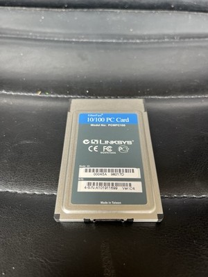 Linksys PCMPC100 PCMCIA Type II LAN Card 10/100 Mbps Ethernet RJ-45 Adapter