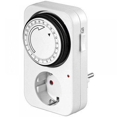 Goobay 24 Std. Analog Zeitschaltuhr, mechanischer Timer für die Steckdose