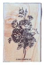 Flower Bouquet Arrangement Special Occasion Gift Present Wood Rubber Stamp