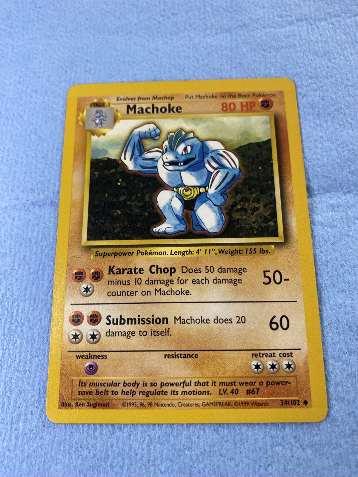 Pokémon TCG Machoke Base Set 34/102 Regular Unlimited Uncommon NM Wotc Vintage