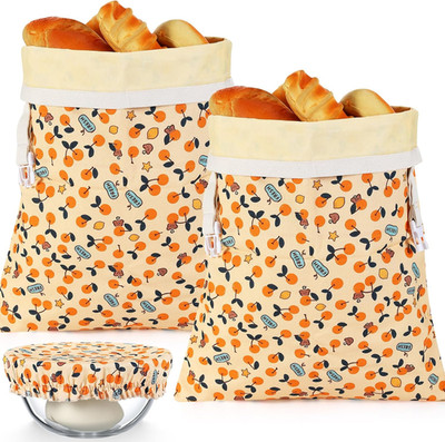 Reusable Beeswax Bread Bags for Homemade Bread Sourdough (2 Pcs 13X17In Bags + 1