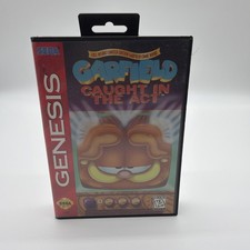 🔥Garfield Caught in the Act- Sega Genesis Game Case & Manual- RARE