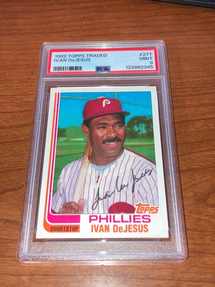 1982 Topps Traded Ivan DeJesus Graded PSA 9 MINT Phillies, #27T - Image 2 of 4