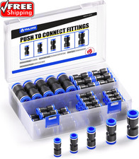 50 Pcs Straight Push Connectors Plastic Quick Release Connectors Air Line Fittin