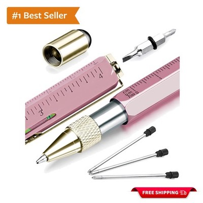 Durable Aluminum Multitool Pen with Ruler, Screwdriver & Stylus   Gifts for Him
