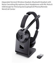 Upgraded Version Wireless Headset, Bluetooth Headset with Noise Cancelling ...