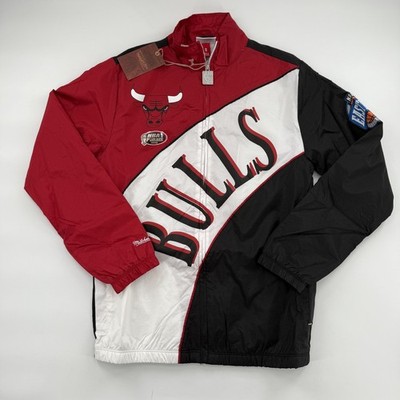 Chicago Bulls Jacket Mens Small Red NBA Basketball Windbreaker Mitchell & Ness