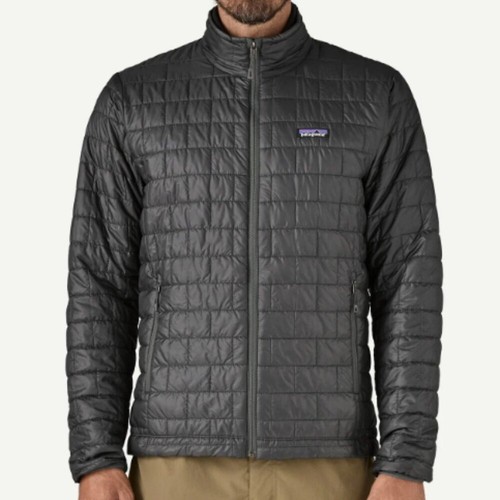 Chaqueta para hombre Patagonia Nano Puff negra aislada repelente al agua a prueba de viento XL