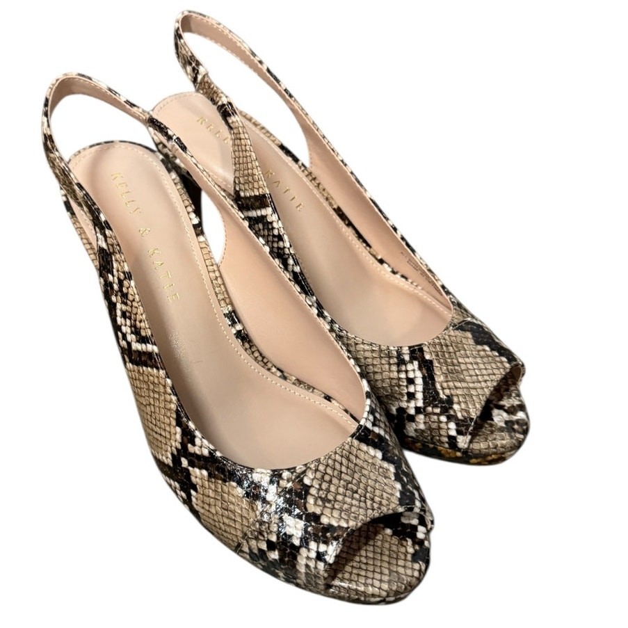 KELLY & KATIE Nerani Python Slingback Heel SZ 7M - image 1