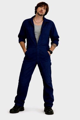 C.E. Schmidt Coveralls Workwear MENS M Reg Long Sleeve Blue Pockets Mechanic