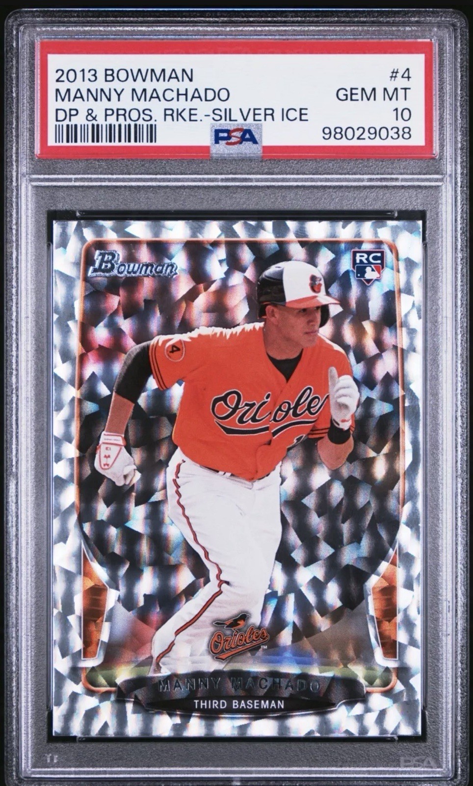 2013 Bowman Draft Silver Ice Manny Machado #4 PSA 10 Rookie Orioles/Padres