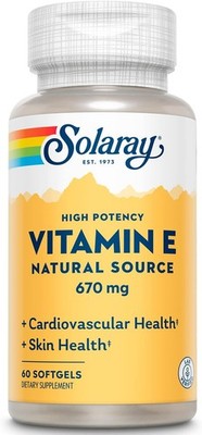 SOLARAY Vitamin E 1000 IU Softgel Capsules,670 mg - d Alpha Tocopherol Vitamin E