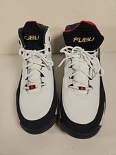 Zapatos de baloncesto FUBU blancos negros para hombre Tenis de caña alta con cordones talla 13