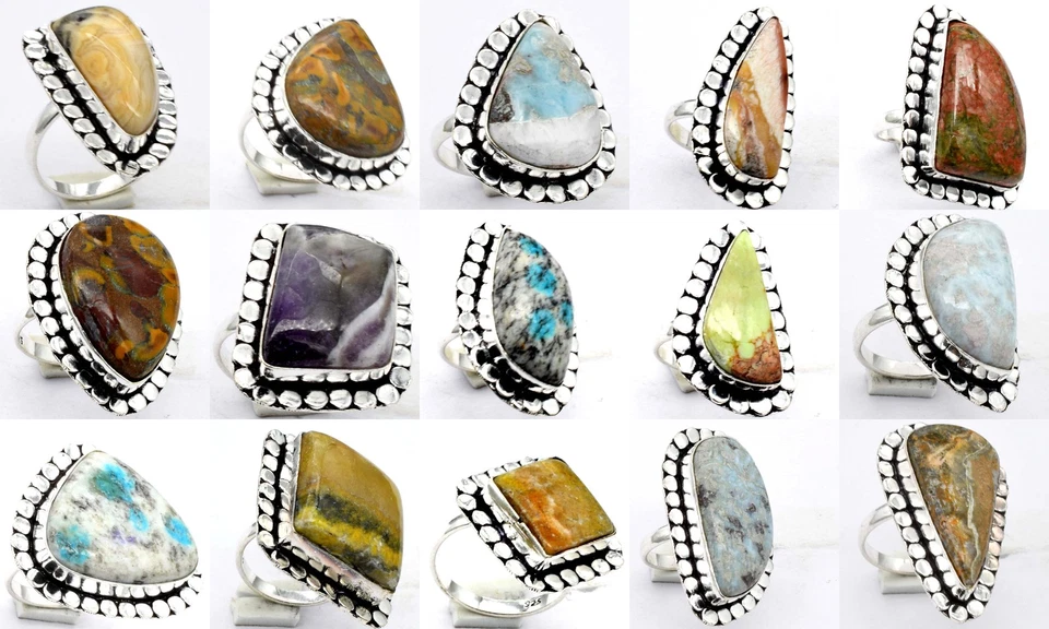 Emerald Ethnic Handmade Ring Silver Plated Jewelry US Size-6.25 R 7268 - Image 2 of 4