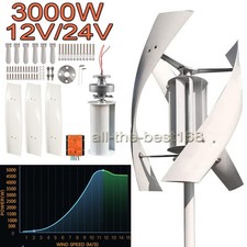 3000W Wind Turbine Generator 12V/24V Power Windmill Motor MPPT Charge Controller