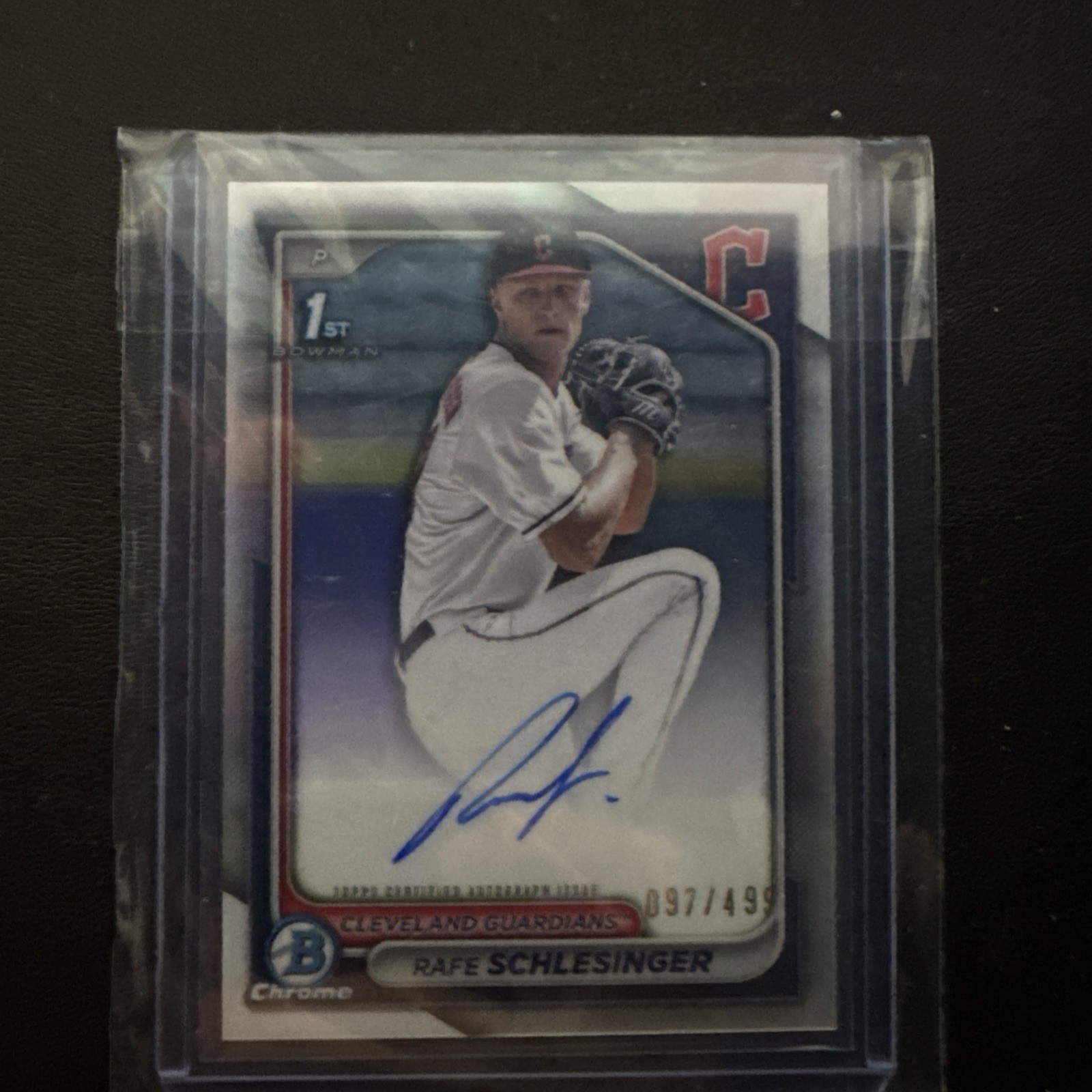 2024 Bowman Draft RAFE SCHLESINGER Auto 1st Chrome Refractor 97/499 Guardians 