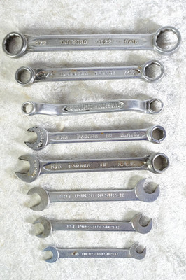 8 Vintage INDESTRO Wrenches 6-Pt & 12-Pt Open Box, Combination & Ignition