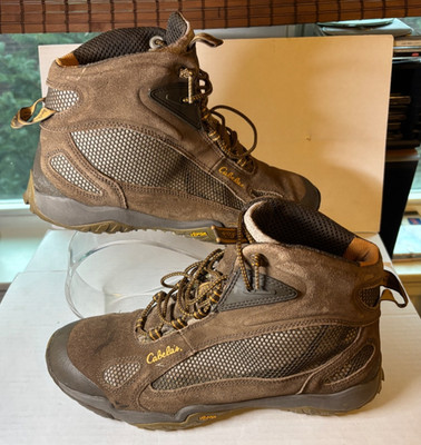 Cabela s  Brown Suede High Top Hiking Boots, Size: 10.5 D 81-8424