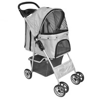 Haustier-Buggy Hund / Katze Klappbarer Reisewagen Grau