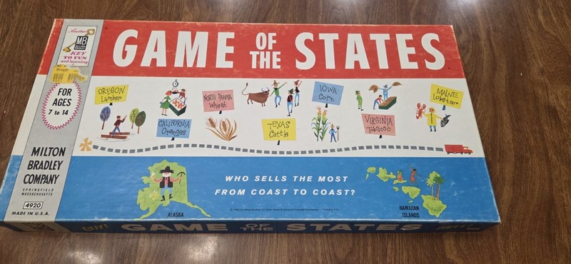 Game of the States 1970s Vintage Board Game by Milton Bradley Co USA #4920
