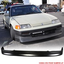Fits 88-91 Honda Crx Cs Style Front Bumper Lip Spoiler Unpainted Black Pu Fits 88-91 Honda Crx Cs Style Front Bumper Lip Spoiler Unpainted Black Pu