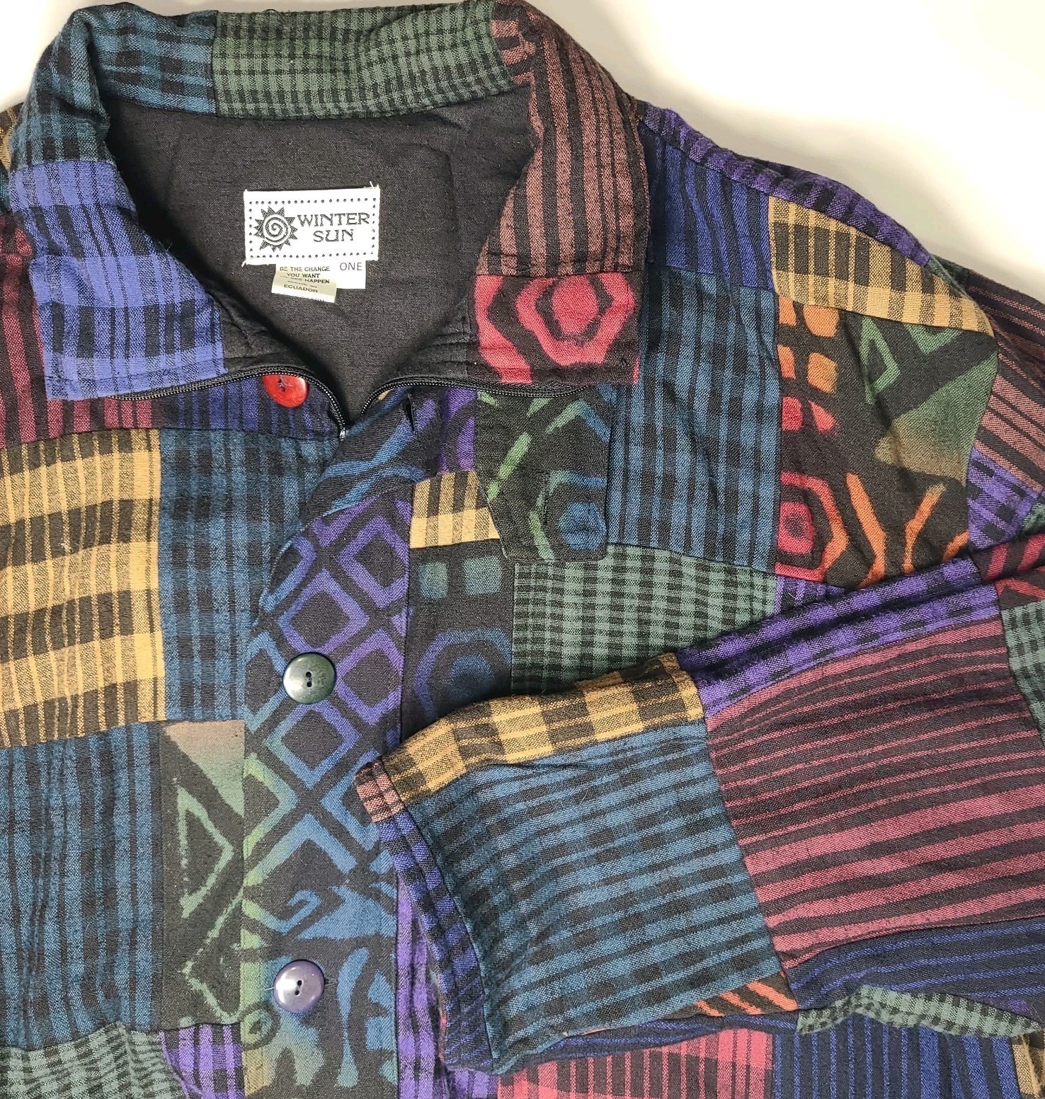 Winter Sun Fabulous lined  Patchwork Jacket Art W… - image 5