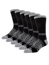 Men's Heavy Duty Work Socks Crew Length 6 Pack Black