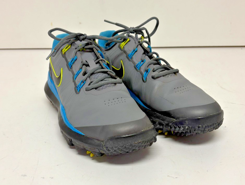 Nike Tiger Woods TW14 Gray Leather Lace Up Golf Sneakers US 