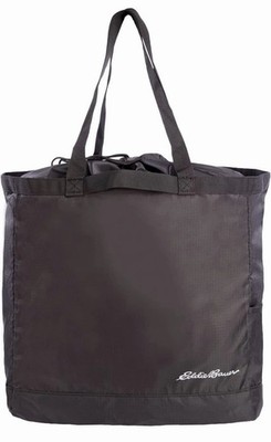 NWT Eddie Bauer Stowaway Packable 25L Cinch Tote Onyx Black NEW
