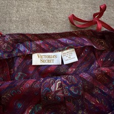 Vintage Victoria  s Secret Paisley Camisole  Shorts Lingerie Set Red Purple