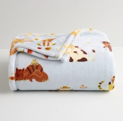 The Big One Oversized Plush Blue Fall Cats Throw Blanket - 5ft x 6ft NEW