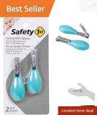 Compact  Safe Fold-Up Nail Clippers for Babies, 2-Pack - Nursery  Travel Ready