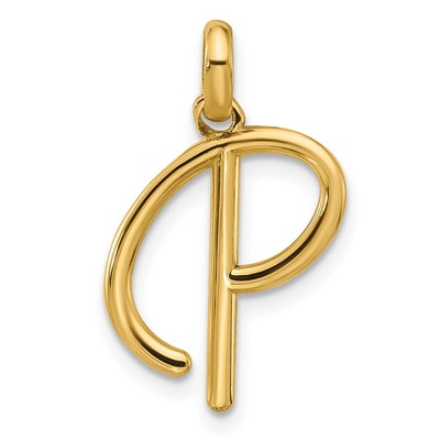 14k Yellow Gold Fancy Letter P