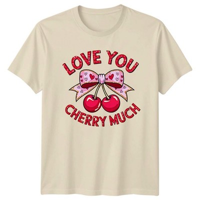 Love You Cherry Much Fruit Pun Love Tee Herren Damen Grafik T-Shirt