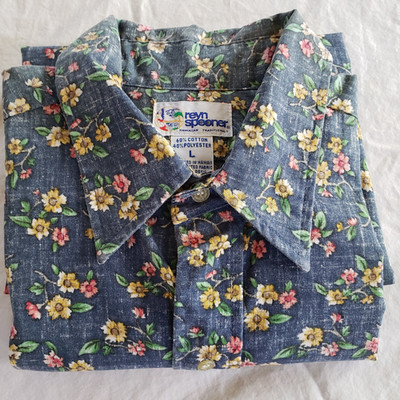 Reyn Spooner Men's Large Vintage Hawaiian Shirt Single Stitch Made in Hawaii New