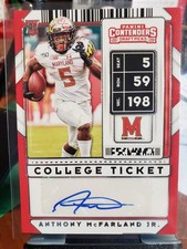 ANTHONY MCFARLAND 2020 CONTENDERS DRAFT PICKS  ROOKIE AUTO MARYLAND /STEELERS 