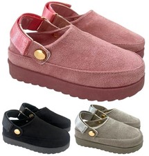 KIDS INFANTS CHILDRENS PLATFORM STRAPPY CLOGS SNUGG WARM FUR SLIPPERS SHOES BOOT
