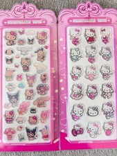 Hello Kitty Acrylic Sticker Set 48 Sheets 14 Soft Mascot Heart Theme 2 5cm